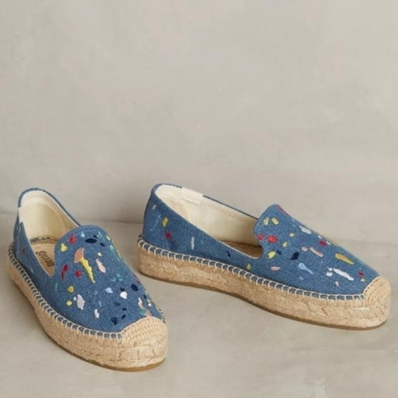 Soludos Multicolor Paint Splatter Espadrilles Flats Size 7.5 - Picture 1 of 14